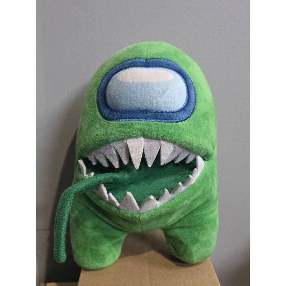 Toikido Among Us Plush Gree Imposter 10" Tall Stuffed Monster Green Tongue